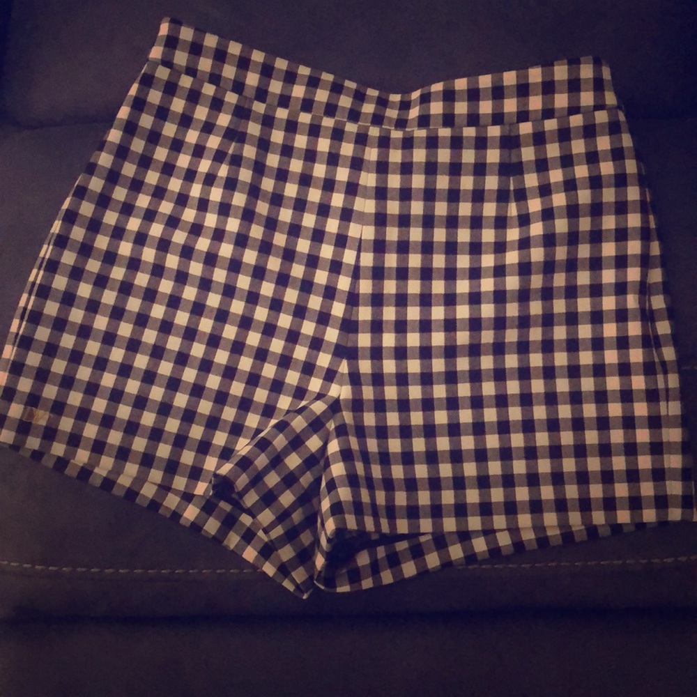 Gingham high waisted shorts